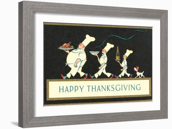 Happy Thanksgiving, Procession of Chefs-null-Framed Art Print