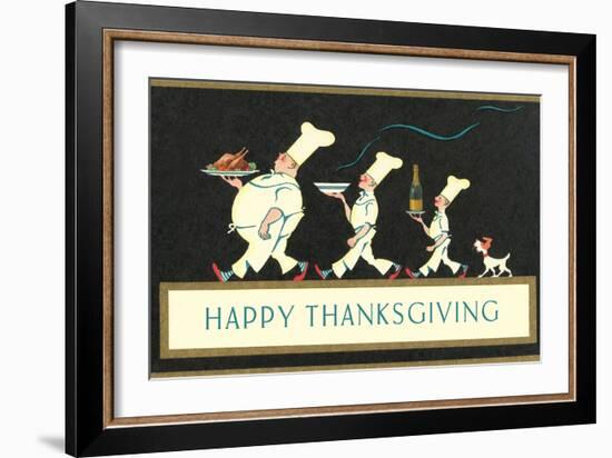 Happy Thanksgiving, Procession of Chefs-null-Framed Art Print