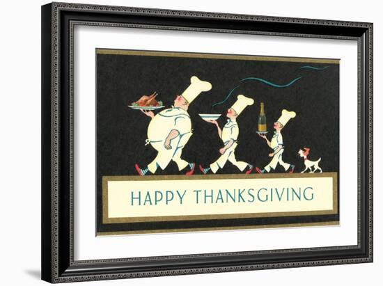 Happy Thanksgiving, Procession of Chefs-null-Framed Art Print