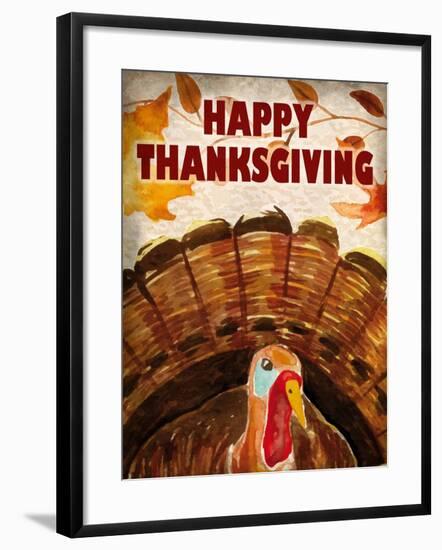 Happy Thanksgiving Turkey-Kimberly Allen-Framed Art Print