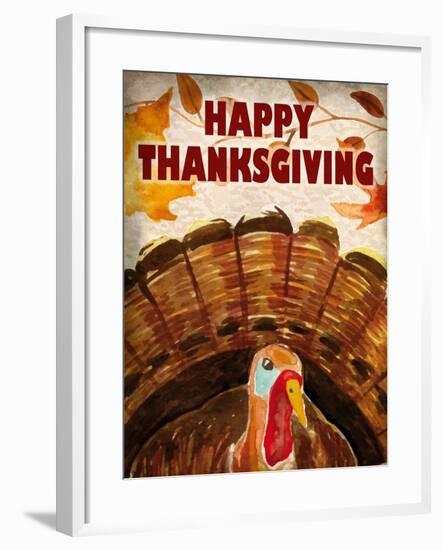 Happy Thanksgiving Turkey-Kimberly Allen-Framed Art Print