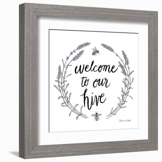 Happy to Bee Home Words II-Sara Zieve Miller-Framed Art Print