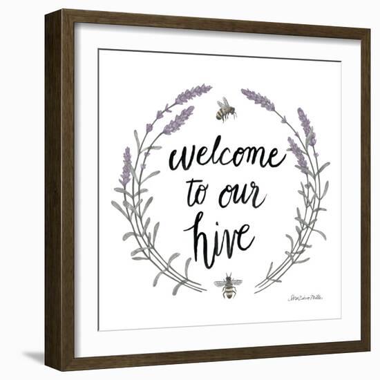 Happy to Bee Home Words II-Sara Zieve Miller-Framed Art Print