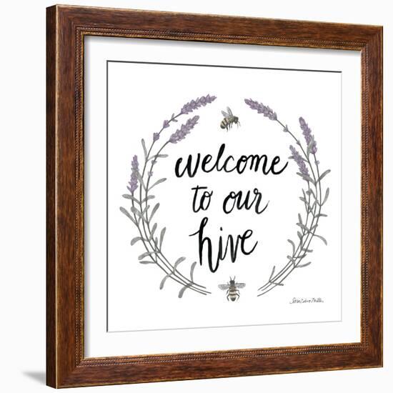 Happy to Bee Home Words II-Sara Zieve Miller-Framed Art Print