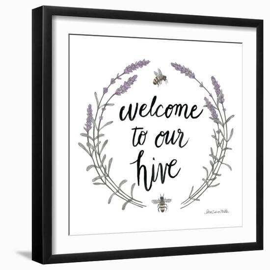 Happy to Bee Home Words II-Sara Zieve Miller-Framed Art Print