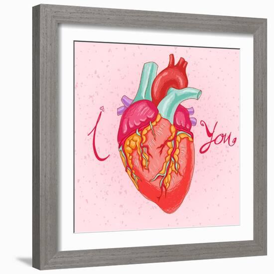 Happy Valentine's Day Card with Heart-karnoff-Framed Art Print