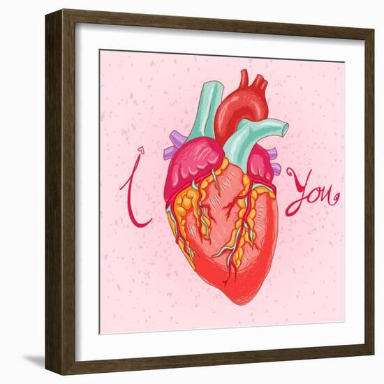 Happy Valentine's Day Card with Heart-karnoff-Framed Art Print