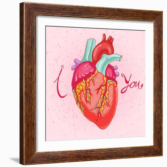 Happy Valentine's Day Card with Heart-karnoff-Framed Art Print