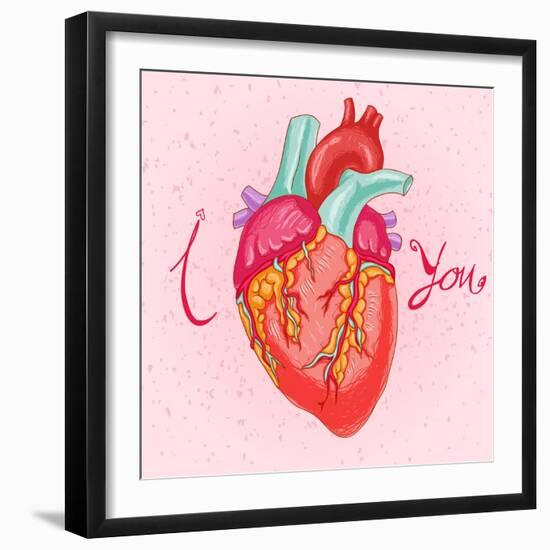 Happy Valentine's Day Card with Heart-karnoff-Framed Art Print