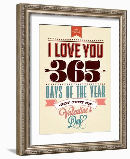 Happy Valentine's Day Hand Lettering - Typographical Background-Melindula-Framed Art Print