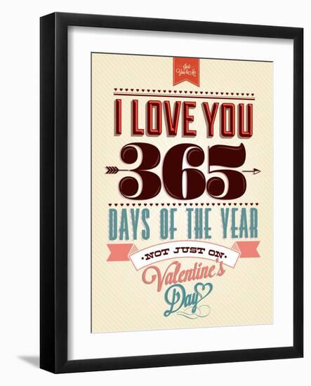 Happy Valentine's Day Hand Lettering - Typographical Background-Melindula-Framed Art Print