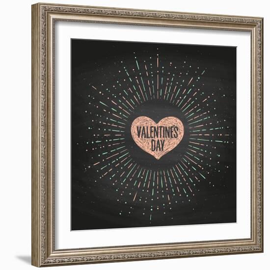 Happy Valentine's Day-foxysgraphic-Framed Art Print