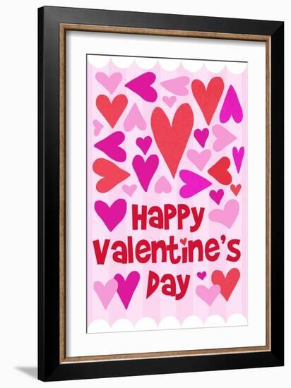 Happy Valentine with Hearts-Anna Quach-Framed Art Print