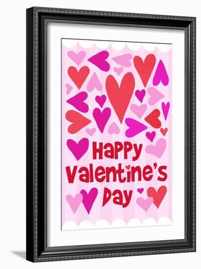 Happy Valentine with Hearts-Anna Quach-Framed Art Print