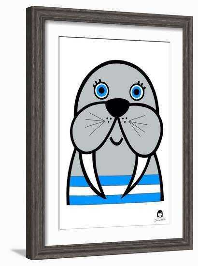 Happy Walrus, 2021-Jane Foster-Framed Art Print