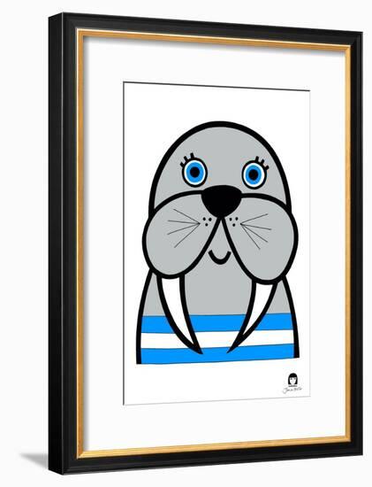 Happy Walrus, 2021-Jane Foster-Framed Art Print