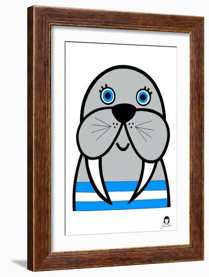 Happy Walrus, 2021-Jane Foster-Framed Art Print