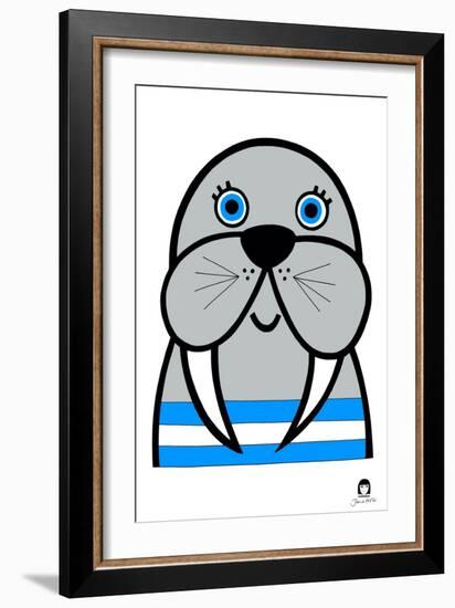 Happy Walrus, 2021-Jane Foster-Framed Art Print