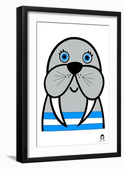 Happy Walrus, 2021-Jane Foster-Framed Art Print