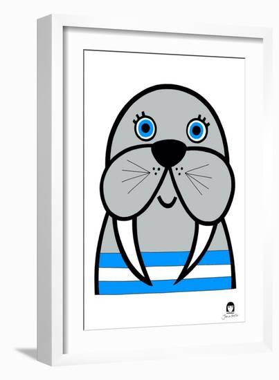 Happy Walrus, 2021-Jane Foster-Framed Art Print