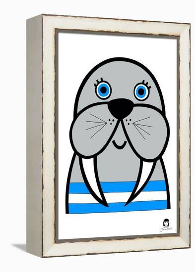 Happy Walrus, 2021-Jane Foster-Framed Stretched Canvas