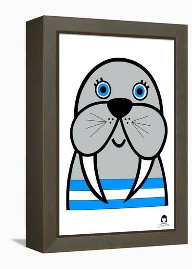 Happy Walrus, 2021-Jane Foster-Framed Stretched Canvas