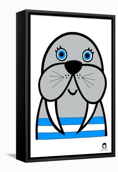 Happy Walrus, 2021-Jane Foster-Framed Stretched Canvas