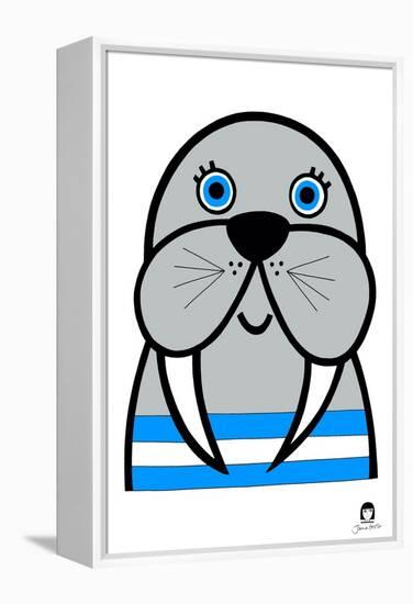 Happy Walrus, 2021-Jane Foster-Framed Stretched Canvas