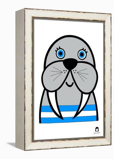 Happy Walrus-Jane Foster-Framed Stretched Canvas