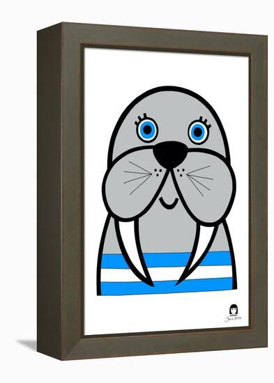 Happy Walrus-Jane Foster-Framed Stretched Canvas