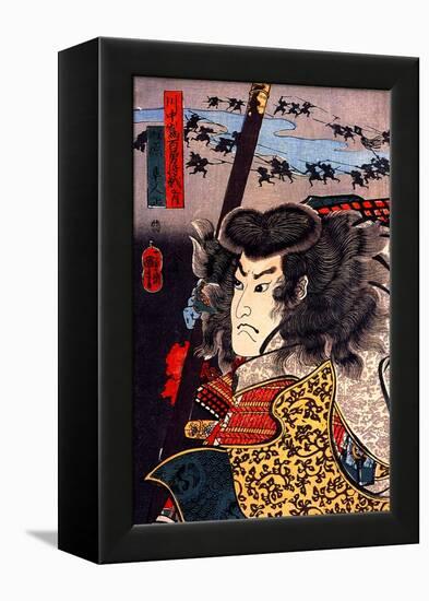 Hara Hayato No Sho Holding a Spear-Kuniyoshi Utagawa-Framed Premier Image Canvas