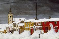 Street in Røros in Winter-Harald Sohlberg-Giclee Print
