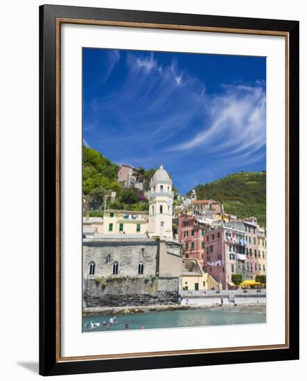 Harbor and Church of Vernazza, Cinque Terre, Italy-Terry Eggers-Framed Photographic Print