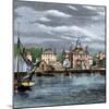 Harbor and Custom-House in Salem, Massachusetts, Circa 1870-null-Mounted Giclee Print