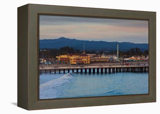 Harbor and Municipal Wharf at Dusk, Santa Cruz, California, USA-null-Framed Premier Image Canvas