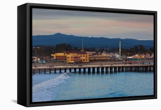 Harbor and Municipal Wharf at Dusk, Santa Cruz, California, USA-null-Framed Premier Image Canvas