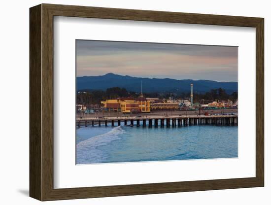 Harbor and Municipal Wharf at Dusk, Santa Cruz, California, USA-null-Framed Photographic Print