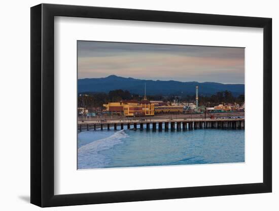 Harbor and Municipal Wharf at Dusk, Santa Cruz, California, USA-null-Framed Photographic Print