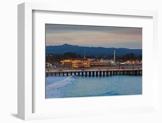 Harbor and Municipal Wharf at Dusk, Santa Cruz, California, USA-null-Framed Photographic Print