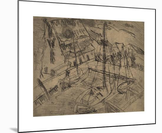 Harbor at Burgstaaken-Ernst Ludwig Kirchner-Mounted Premium Giclee Print