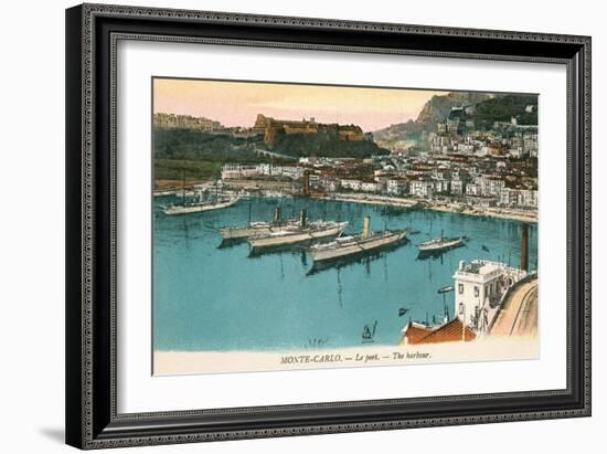 Harbor at Monte Carlo, Monaco-null-Framed Art Print