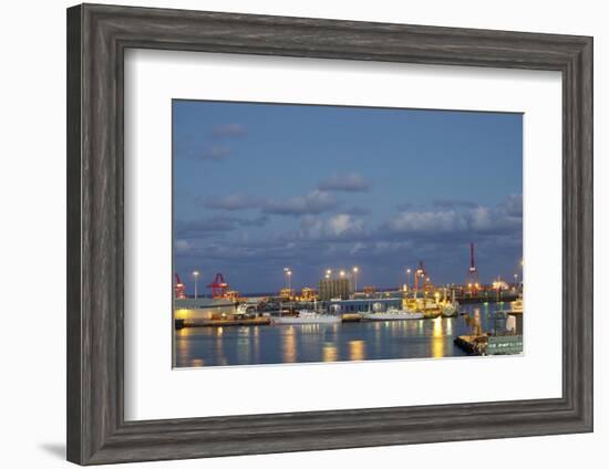 Harbor at Night, Las Palmas, Gran Canaria, Spain-Guido Cozzi-Framed Photographic Print