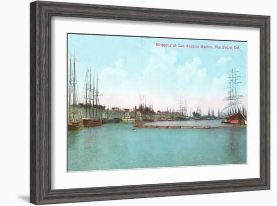 Harbor at San Pedro, California-null-Framed Art Print