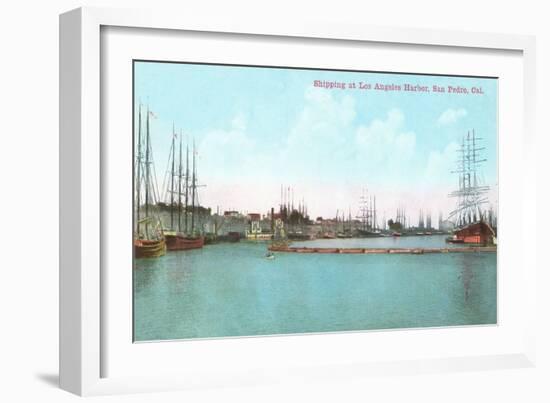 Harbor at San Pedro, California-null-Framed Art Print