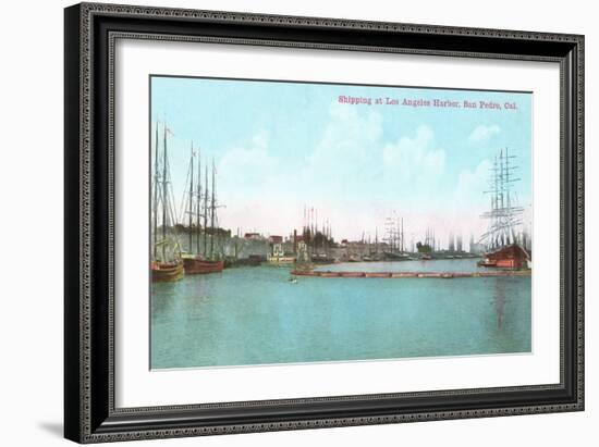 Harbor at San Pedro, California-null-Framed Art Print