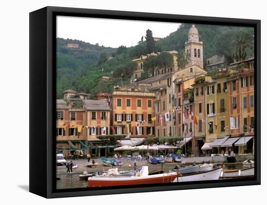 Harbor Front, Portofino, Riviera di Levante, Liguria, Italy-Walter Bibikow-Framed Premier Image Canvas