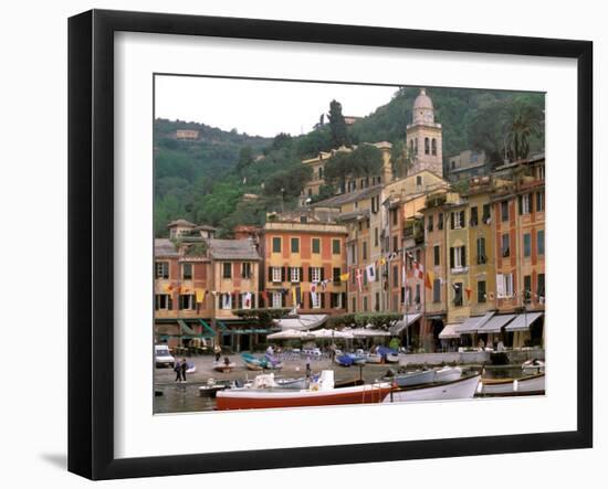 Harbor Front, Portofino, Riviera di Levante, Liguria, Italy-Walter Bibikow-Framed Photographic Print