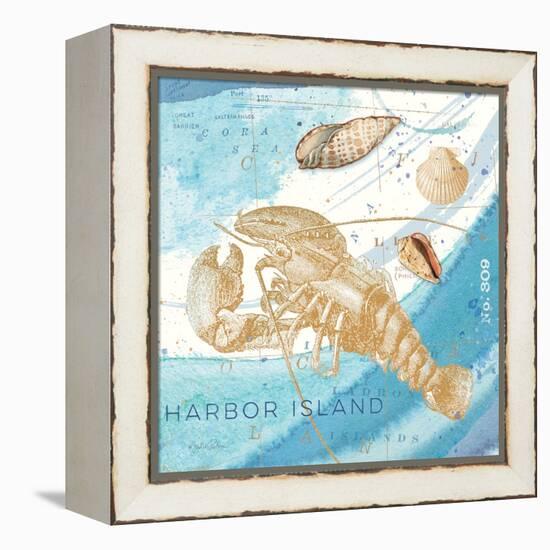 Harbor Island Lobster-Julie Paton-Framed Stretched Canvas