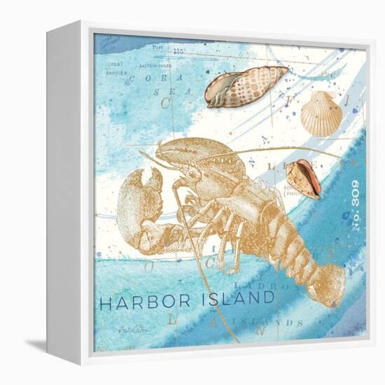 Harbor Island Lobster-Julie Paton-Framed Stretched Canvas