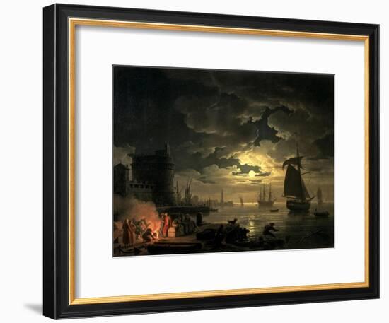 Harbor of Palermo, c.1750-Claude Joseph Vernet-Framed Giclee Print